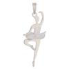 [P3284] - Серебряный кулон «Балерины» серебристо-белый (родиевое покрытие) - 25х12 мм