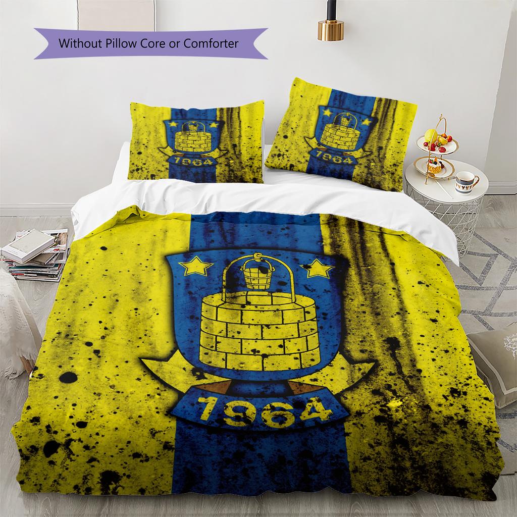 Brøndby IF Pattern Bedding Quilt Set Home Decoration Gift (1 * duvet cover + 2 * pillowcase without core)
