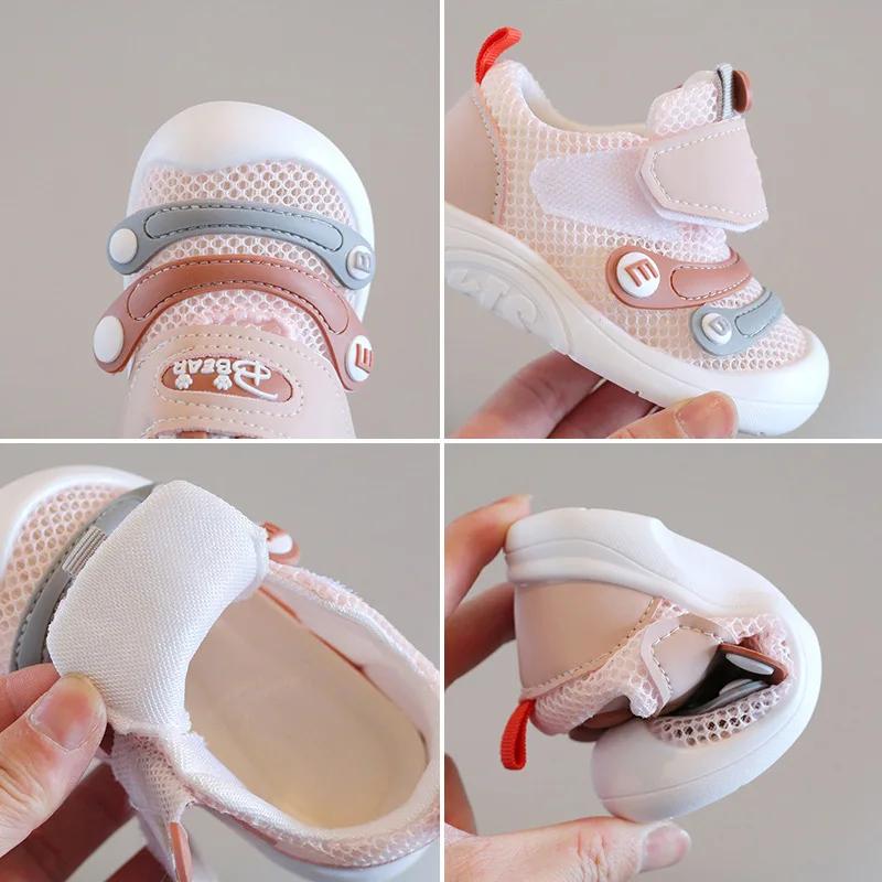 Мода 2024 года для мальчиков и девочек, летняя сетчатая дышащая нескользящая обувь для ходьбы, детские легкие сандалии унисекс для детей 0-3 лет, первая обувь