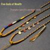 Тибетское ожерелье ручной работы «Пять богов богатства» - Плетеный шнурок-подвеска, вдохновленный традиционными культурными украшениями и дизайнами танки
