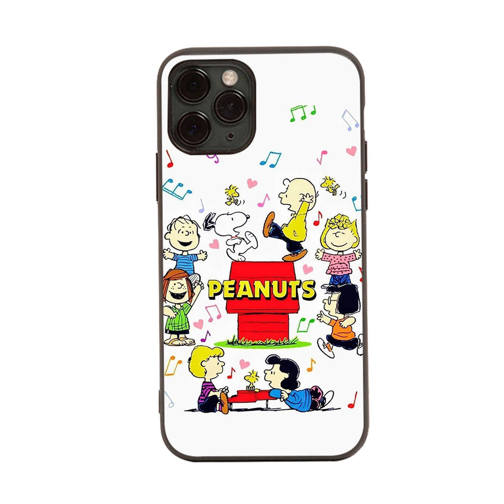 SM16 Snoopy Black Sofe Case for Samsung Note 20 Lite S24 Ultra S23 A03 A05 A06 A11 A71 A15 A16 A13 A24 A25 A33 A52 A53 A50 M55 M35 Plus