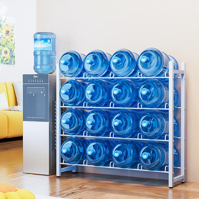 Cream Style Wooden 4-Tier Water Bottle Storage Rack