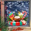 Easy Apply Window Decals Christmas in July Clings, Tropical Summer Candy Cane Gift Box Clings Decal, Beach Hawaiian Xmas Party Decoration for