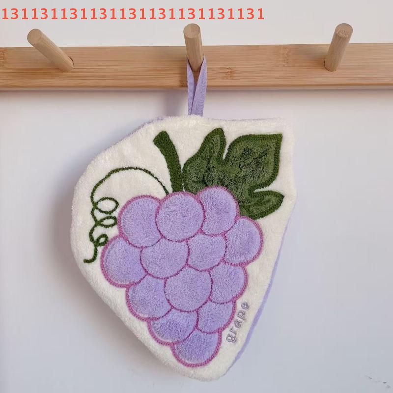 Cartoon Fruit Hand Towel Hanging Absorbent Bathroom Kerchief Coral Fleece Thickened Washcloth