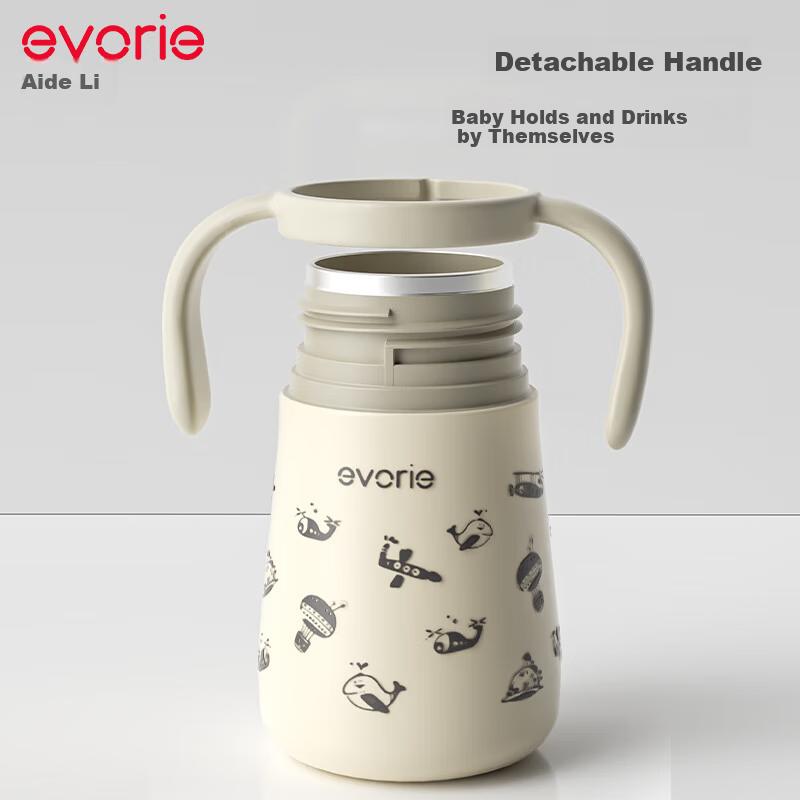 Evorie Children Insulated Bottle 1-3 Years Baby Straw Cup Infant Training Cup 316 Stainless Steel
