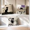 Винтажный французский мягкий удобный наволочка с черным котом мультяшный для дивана гостиной кошачьей комнаты дома офиса ретро декор защитный чехол