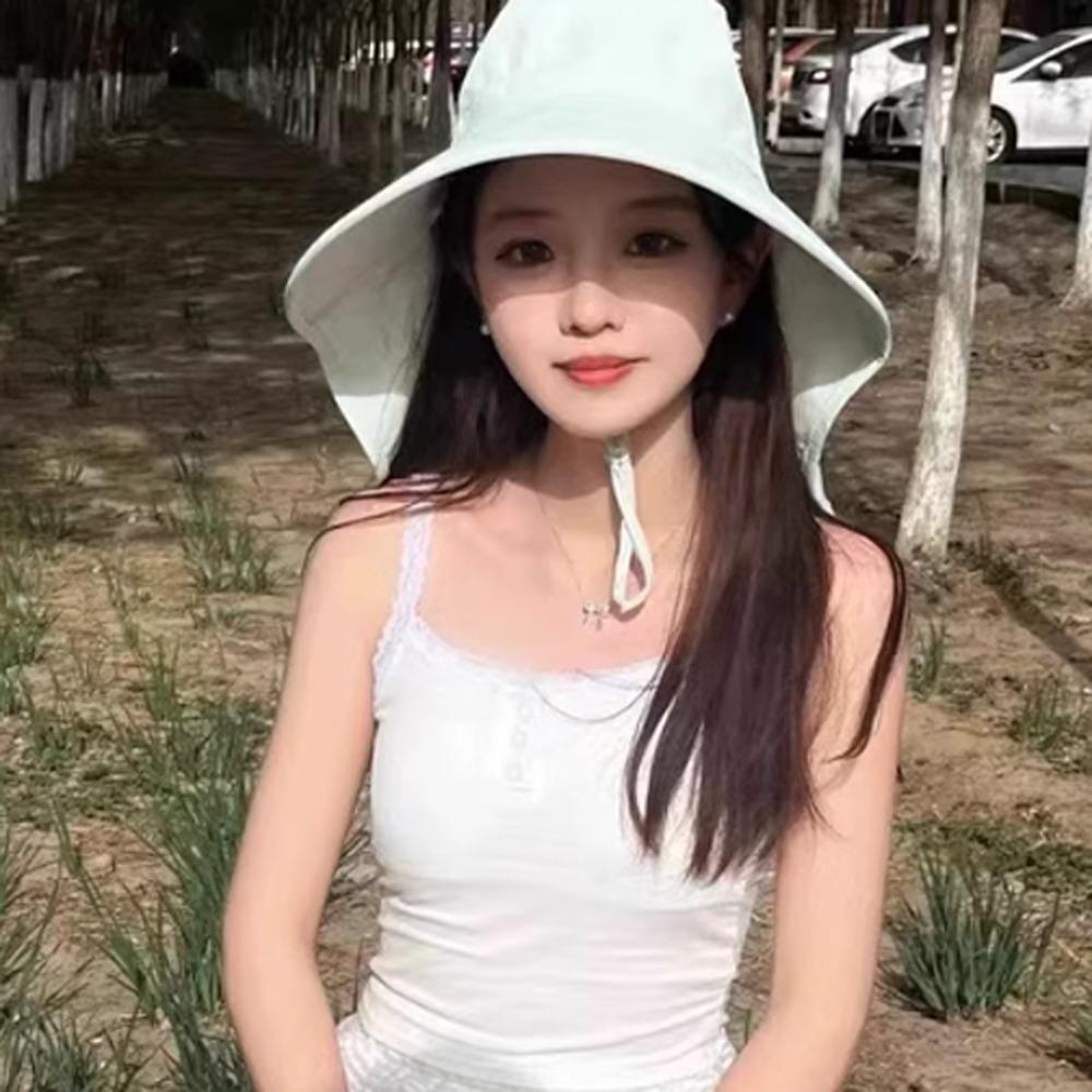 Anti-UV Wide Brim Sun Hat Foldable Women Bucket Hats Adjustable Sun Protection Hat  Safari Cap