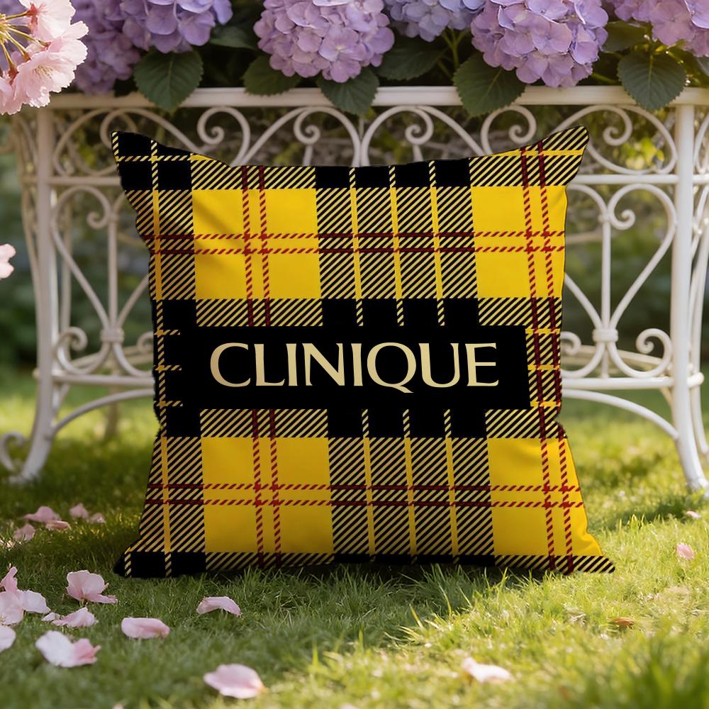 C-Cliniquees f-Fashion brand logo Cushion Cover Home & Car Dual-Scene Pillow Cover: Reversible for Premium Comfort