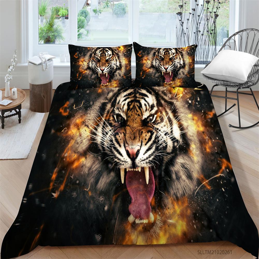 Комплект постельного белья с 3D животным принтом, одеяло для детей, школы, взрослых, дышащие удобные комплекты кроватей, домашнее постельное белье, наволочка