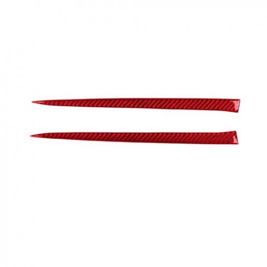 2Pcs Red Carbon Fiber Front Face Bumper Cover Trim Strip For Toyota Supra A90