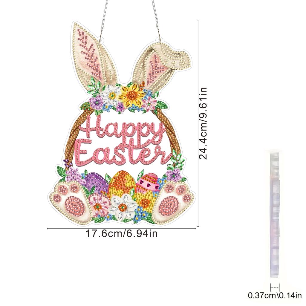 Easter 2D Flat DIY Acrylic Special Shape Diamond Painting Hanging Pendant Diamond Art Pendant Home Decor
