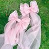 Xmas Large Pink Ribbon Bowknot Decoration Princess Girl Birthday Party Wedding Bridal Baby Shower Arch Cover Room Hanging Decor