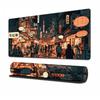 Japanese Anime-style Mousepad, Extra-large Gaming Mouse Pad with Cyberpunk Urban, Fantasy Animation Style, Non-slip Desk Mat, 800x300x3 Mm