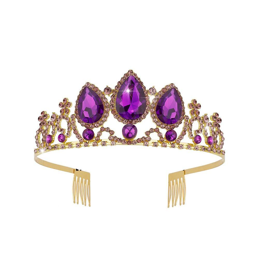 Alloy Material Crown Tiara Imitation Crystal, Imitation Diamond Headband Crystal Tiara  Girl's