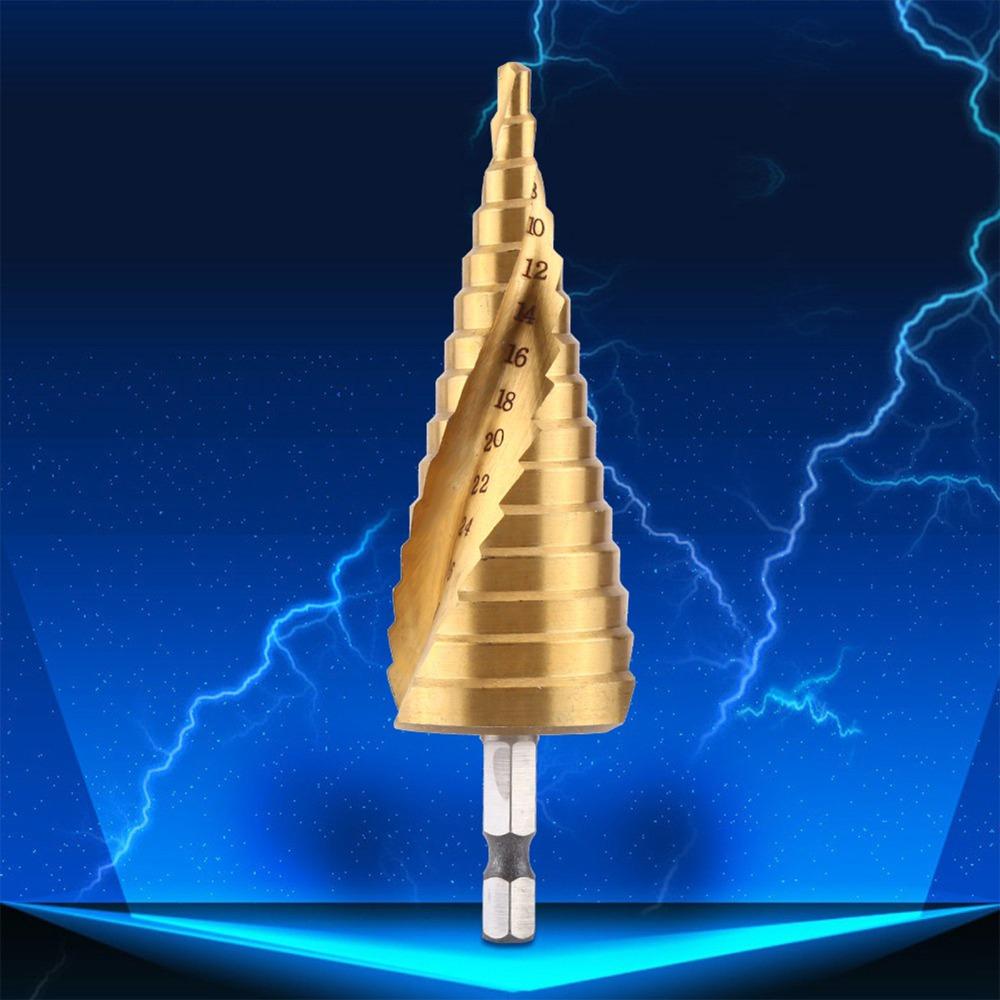Hex Shank Step Drill Bit Titanium Coated Titanium Coated Drill Bit Drilling Wood