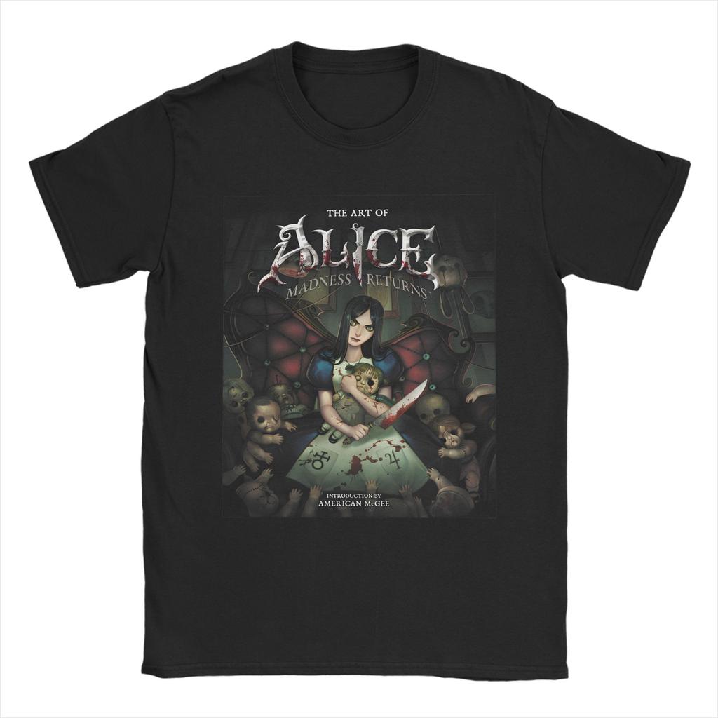 2026 Классическая игра ужасов Alice Madness Returns Графический принт Футболка Женская Мужская Харадзюку Мода Оверсайз Хлопок Мягкий Летний Новый Футболка С коротким рукавом Топы