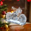 Faux Crystal Acrylic Motorcycle Ornament 2D Flat Clear Motorbike Table Sign