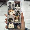 Милый Чехол Для Телефона С Рисунком Кошки и Собаки, Сшитый, Для IPhone 17 16 Plus 15 14 Pro Max 13 12 11, Противоударный, Пылезащитный, Мягкий Защитный Чехол