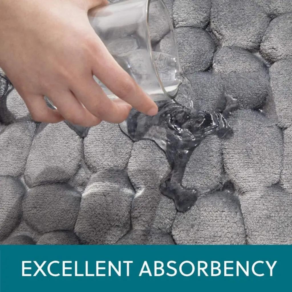 HOMZY Коврик для ванной, впитывающий воду, нескользящий, коврик для пола, коврик для ванной, придверный коврик, с тиснением под гальку, моющиеся ковры