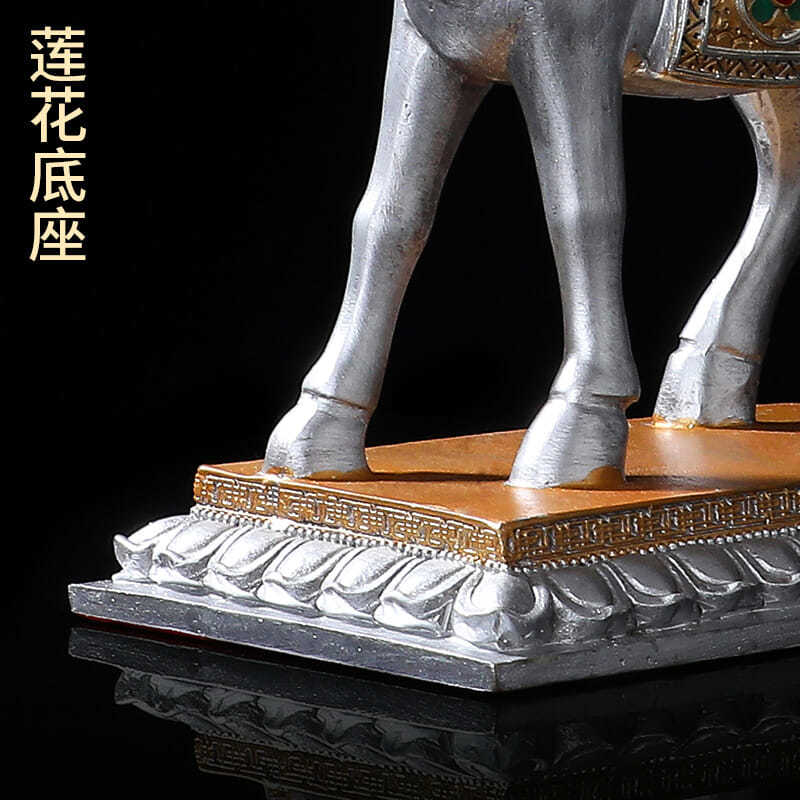 1 pc Tantric Supply Esoteric Buddhist Resin White Treasured Horse/ Moni Elephant Home/Temple Putting Decoration Crafts