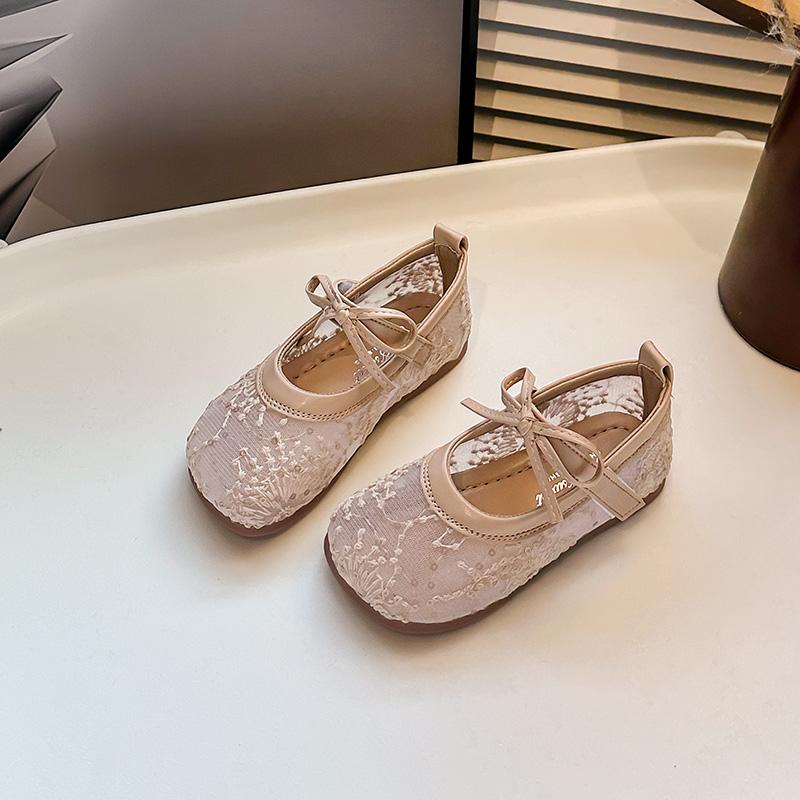 Girls Princess Shoes Mesh Breathable for Summer Kids Casual Shoes Round Toes 2025 Brand New Children Flat Shoes Non-slip Soft