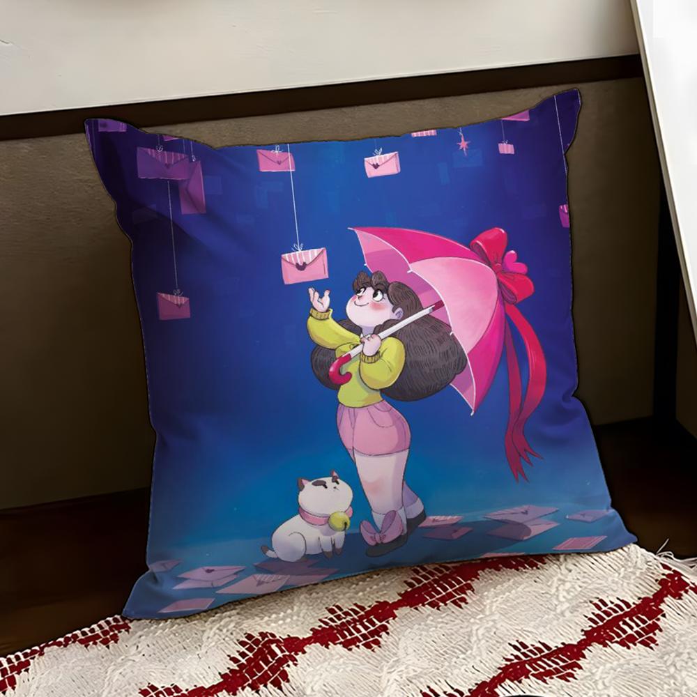 BBee And PPuppycat Cushion Cover Reversible Soft Durable Pillow Cover Home Car MultiScene Use for Daily Comfort