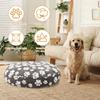 Круглая наволочка для лежанки собаки Хлопковый флис Водонепроницаемая Сменная наволочка для лежанки питомца с милым принтом лапки собаки Теплая простыня для лежанки собаки Товары для животных