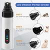 Cordless Pet Nail Grinder USB Rechargeable Electric Dog Nail Trimmer Ultra-Silent Paws Grooming Tool for Small Medium Large Dogs Cats