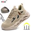 Breathable Men Work Shoes Indestructible Safety Shoes Lightweight Protective Sneakers Safety Steel Toe Shoes Men Puncture-Proof