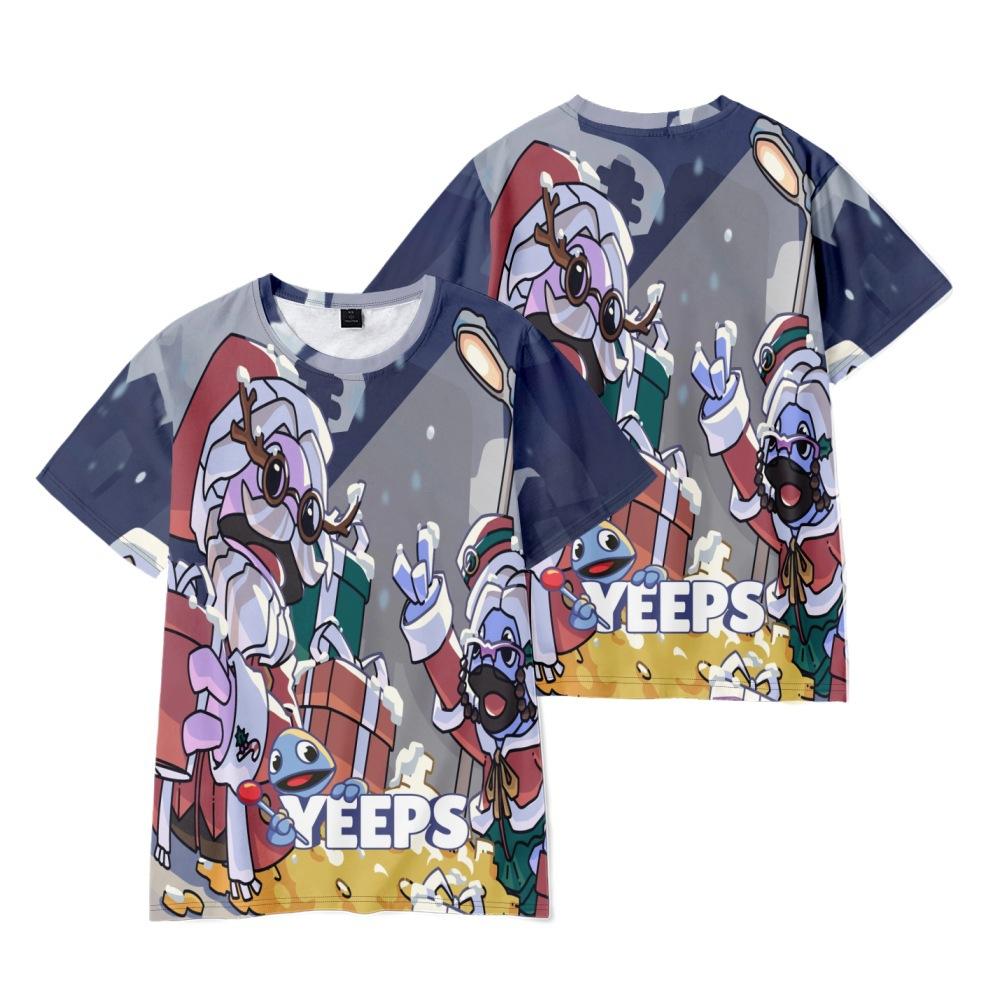 7 цветов, модные футболки с героями мультфильмов Yeeps Hide and See для женщин и мужчин, летняя одежда, мужская футболка с круглым вырезом для фитнеса, большие мужские футболки, топы