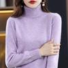 Genuine Women's High-Neck Wool Cashmere Pullover Sweater, Slimming & Loose Fit