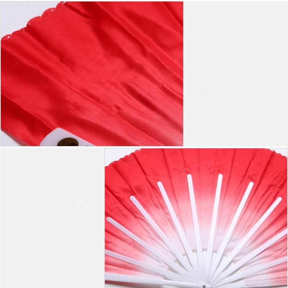 Red Belly Dancing Fan Pink Rayon Silk Fans Belly Dancing Fan 32.5cm for Song Fan Performance Fan