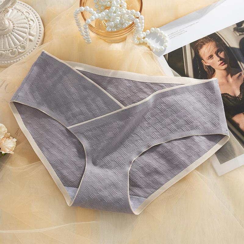 Женские трусы из модала с бахромой, жаккардовые трусы для беременных, бесшовные бактериостатические трусики для беременных с промежностью
