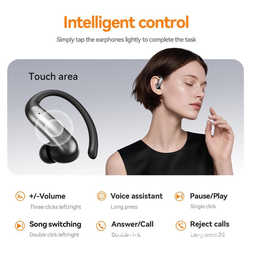 Умные Bluetooth-наушники Smart M144 с заушиной, полувкладыши, с двойным цифровым дисплеем