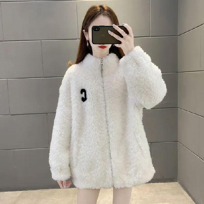 Cardigan Sweater Outdoor Sports Double-sided Velvet Stand-up Collar Jacket Trendy Brand Fleece Clothes Women's Autumn and Winter Windproof Warm Fleece