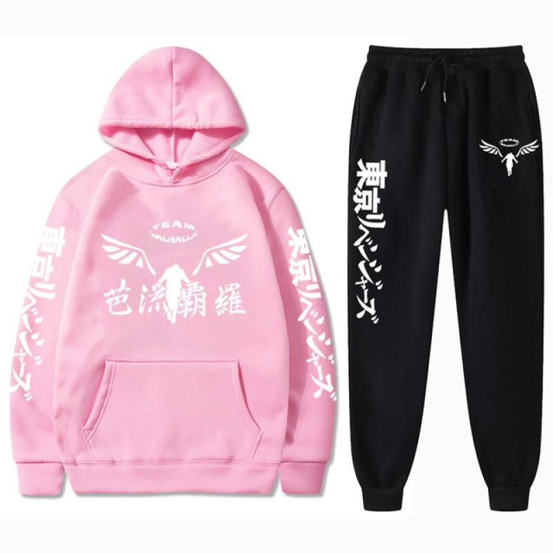 Мужские толстовки с капюшоном в стиле аниме «Токио Мстители» + спортивные штаны, 2 шт., Gambar Valhalla, брюки с графикой, уличная одежда, XS-4XL