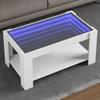 VidaXL Coffee Table with White LED 93x53x45 Cm Engineered Wood, Side Table, Living Room Table, Side Table, End Table 847553