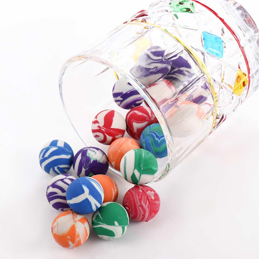 Funny Toy Elastic 20mm Colorful Mini Bouncing Balls Jumping Balls Rubber Ball Swirl Bouncing Balls