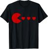 Valentines Day Retro Game Eating Hearts Gaming Boys Kids Men T-Shirt
