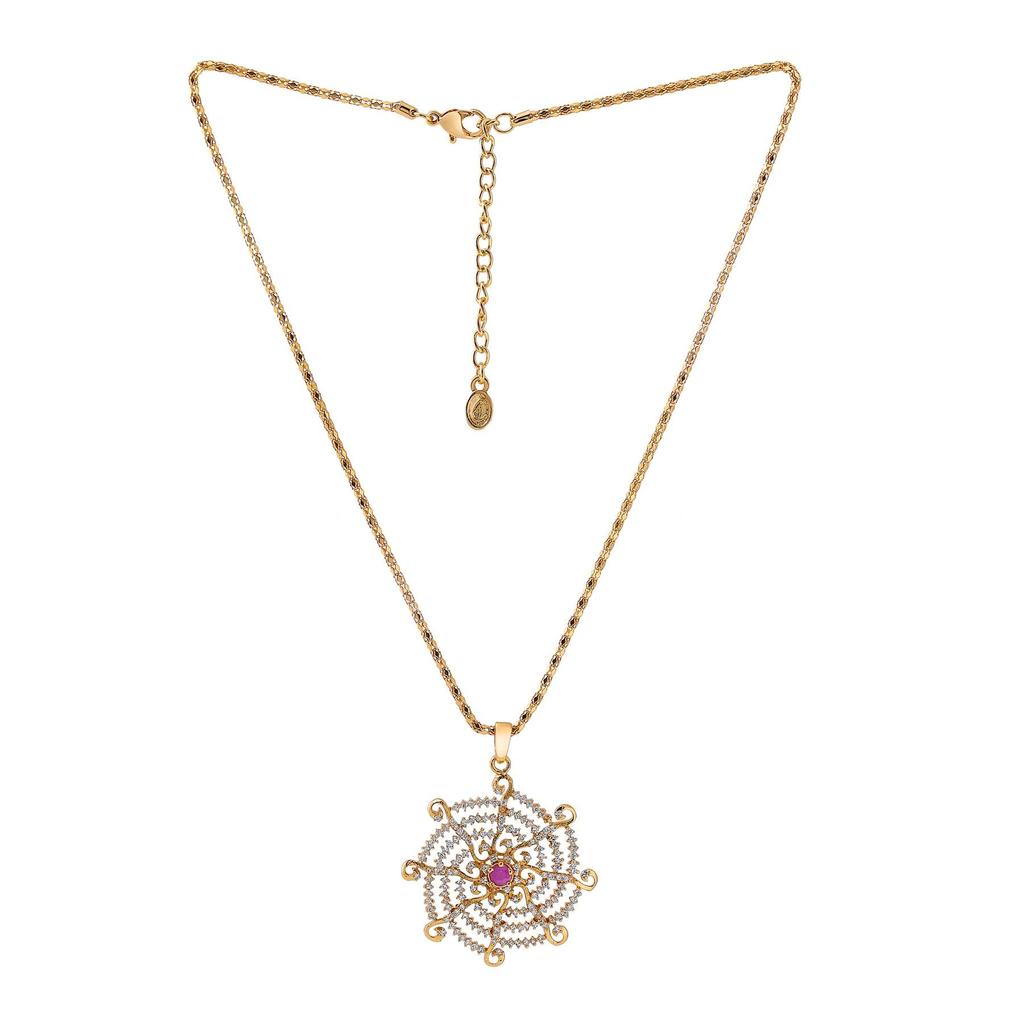 Set of Beautiful Estele Women's Pendants with Gold Plating and American Diamonds