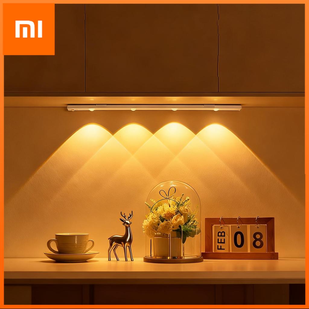 Xiaomi LED Motion Sensor Cabinet Light Ultra Thin USB Rechargeable Hill Effect Under Cabinet Lighting For Kitchen Wardrobe Night Lamp