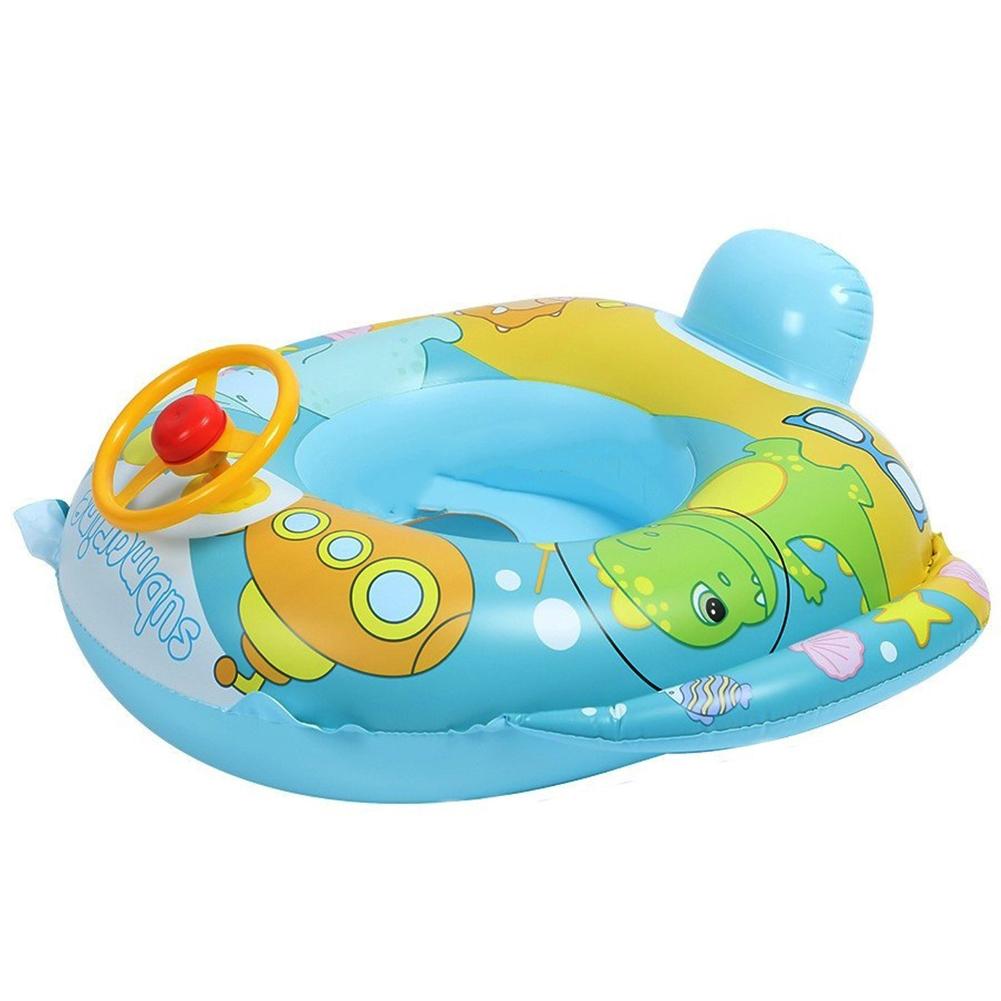 New Baby Swimming Ring with Steering Wheel Inflatable Baby Swimming Float Seat Float Pool Toys Fun Accessories for Boys Girls