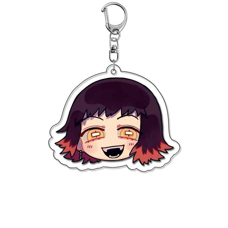 Клинок, рассекающий демонов Kimetsu No Yaiba Бесконечный Замок Акриловый Брелок Аксессуары Подвеска на Сумку Оригинальная Фигурка Аказа Фигурка Игрушки