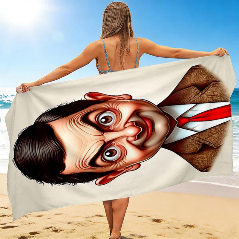 1Pc Mr Bean'S Adventures Beach Towel, Quick Dry, Multi-Use for Beach Pool Gym Yoga Home Travel, Christmas, Halloween, Xmas Gift M92976