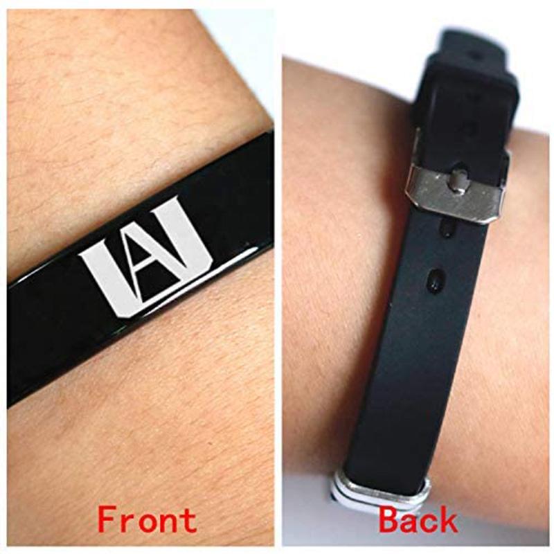 My Hero Academia Stainless Steel Bracelet Silicone Adjustable Wristband for Anime Fans