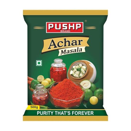 Сумка Pushp Brand Achar Masala (Упаковка 1 шт., 500 г.) (Пакет из 1), Пажитник, имбирь, куркума порошок