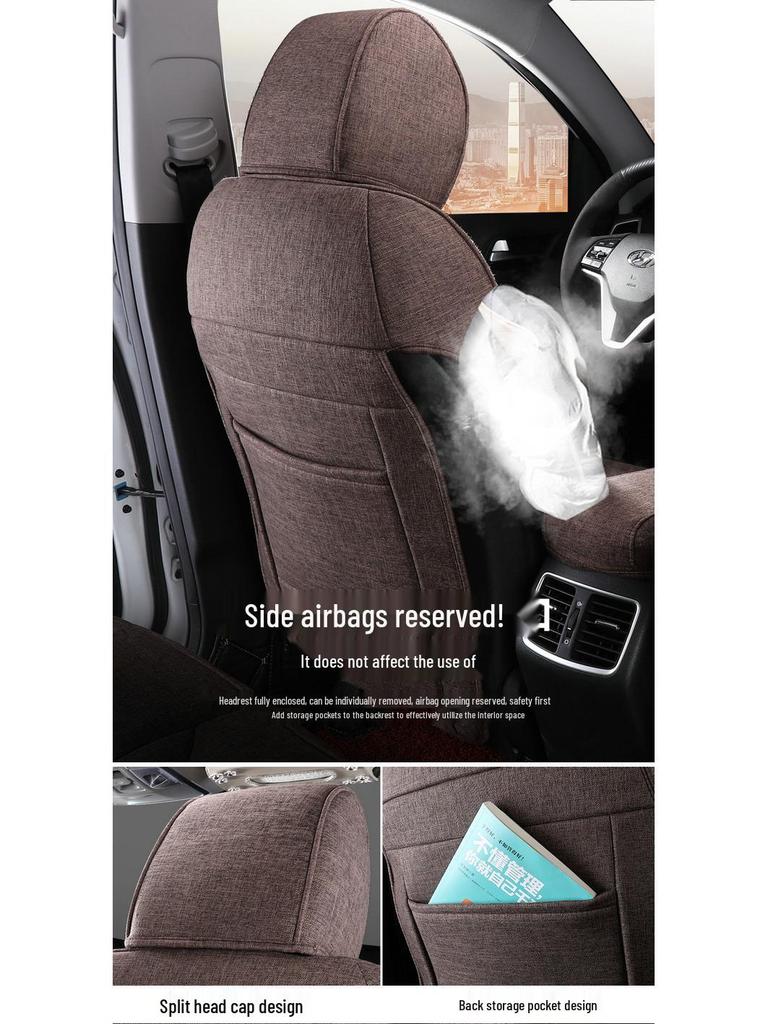 Hyundai Tucson Full Surround Linen SUV Seat Cushion - Five-Seat, All-Season Interior Cover