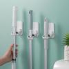 2PCS Broom Mop Holder Wall Mount Self-adhesive No Trace Rack Hanger Organizer Garage Kitchen Bathroom Storage Multi-Purpose Hook
