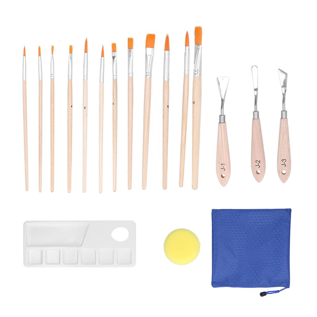 Oil Paint Brush Set Hook Line Acrylic Watercolor Brush Palette Scraper Tool for People At All Stages