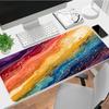 Rainbow Waves Xl Gaming Mouse Pad Nonslip Rubber Base Stitched Edge Waterproof Desk Mat For Pc Laptop Gamer Office Computer Accessories C927551